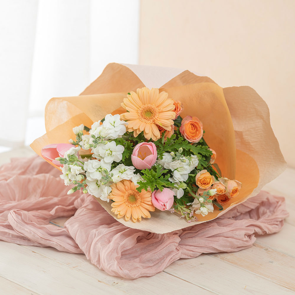 【最短翌日届け】1月旬の花 チューリップ 花束「ミニョンボンボン」