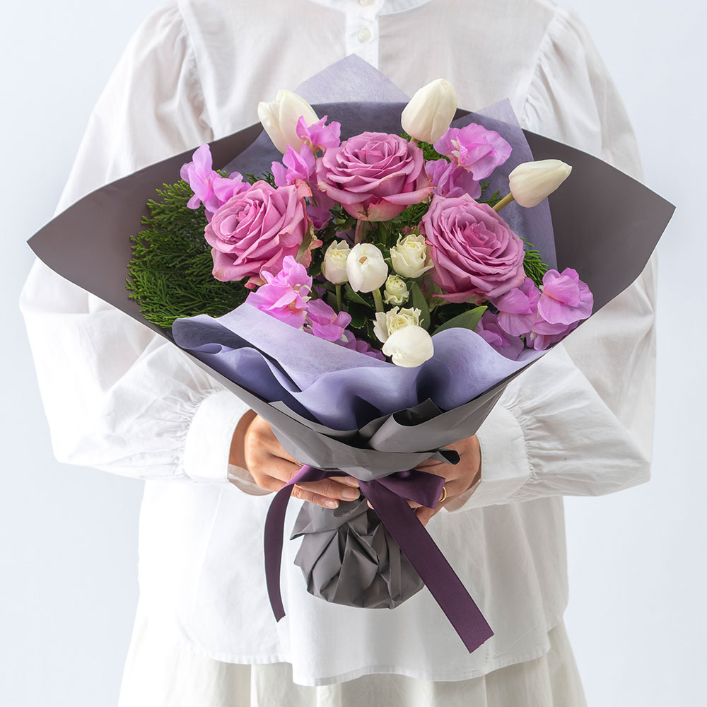 【最短翌日届け】1月旬の花 チューリップ 花束 「デュシェス」