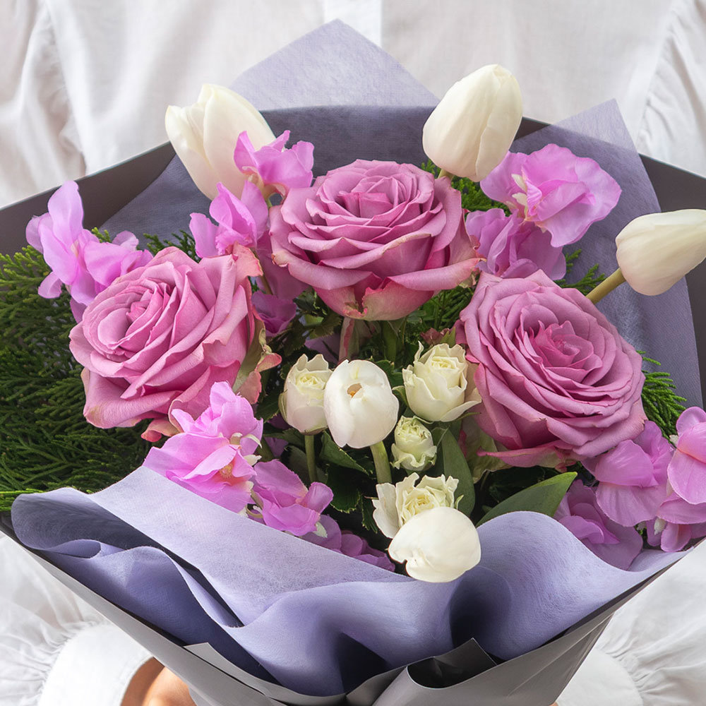 【最短翌日届け】1月旬の花 チューリップ 花束 「デュシェス」