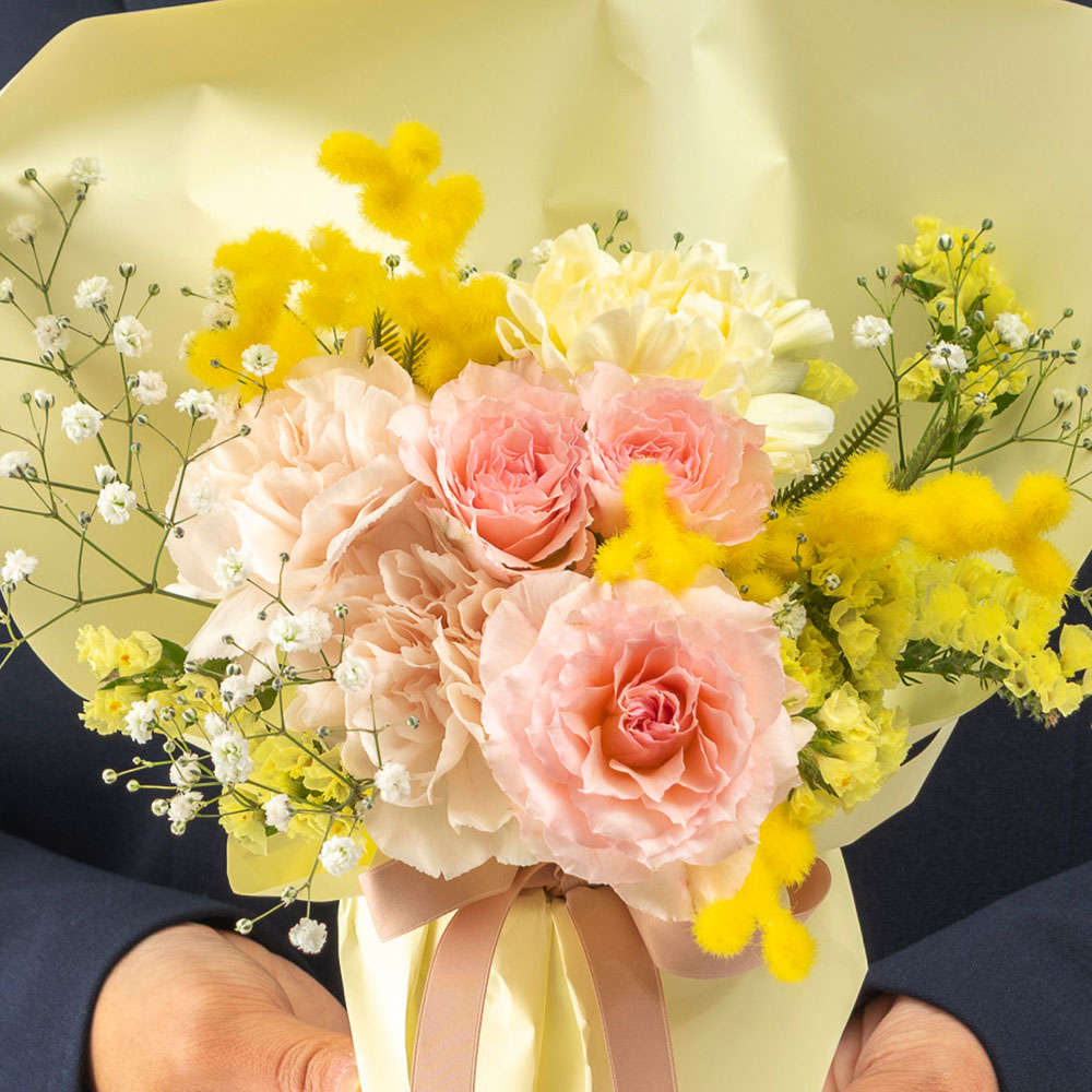 そのまま飾れるブーケ「ミモザ」