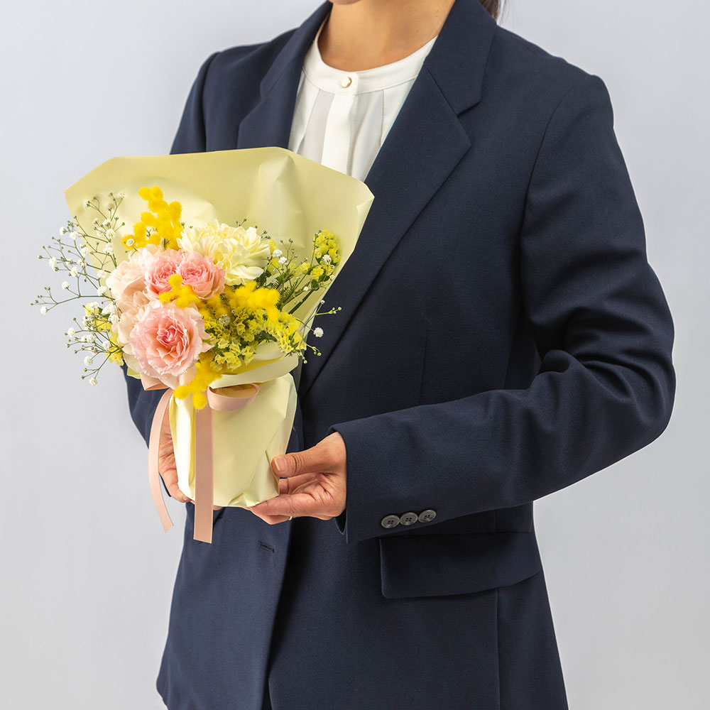 そのまま飾れるブーケ「ミモザ」