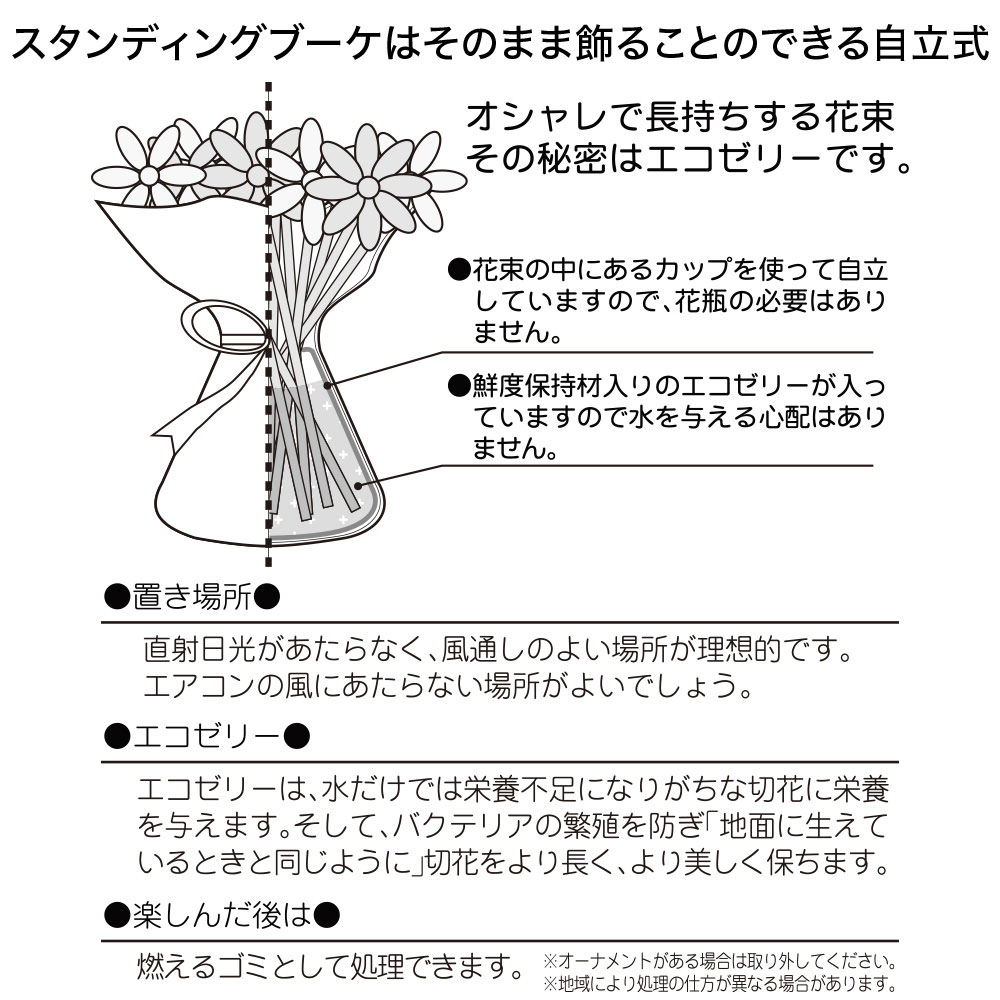 そのまま飾れるブーケ「エール」