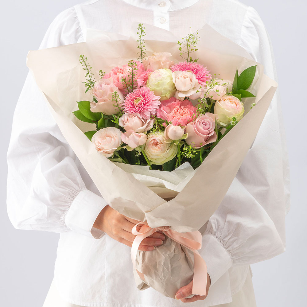 【最短翌日届け】春の旬の花 バラ 花束「ブリエ」