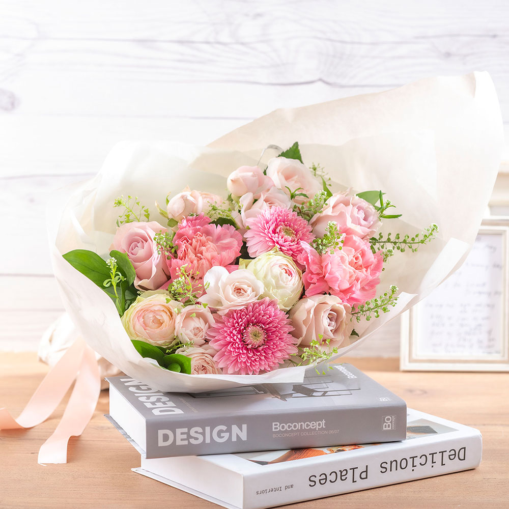 【最短翌日届け】春の旬の花 バラ 花束「ブリエ」