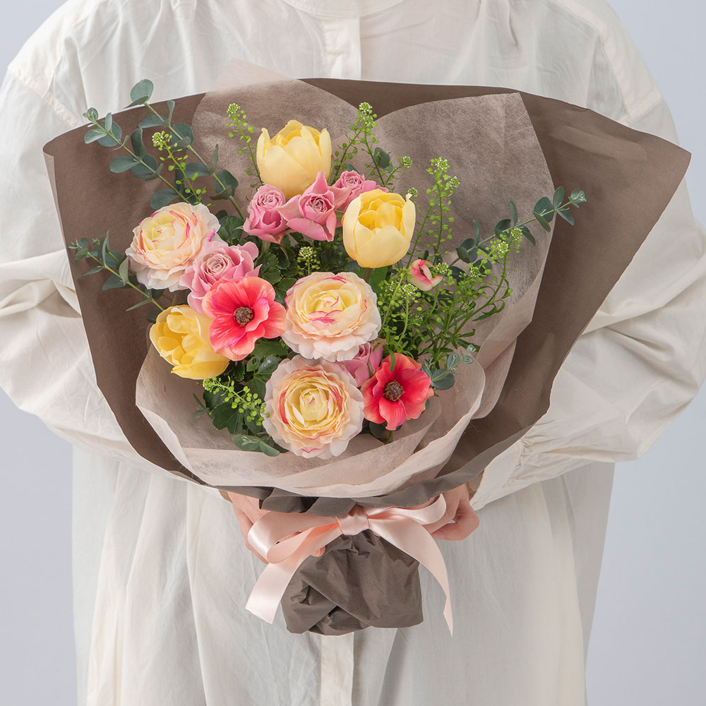 【最短翌日届け】2月旬の花 チューリップ 花束 「ロサ クラーロ」