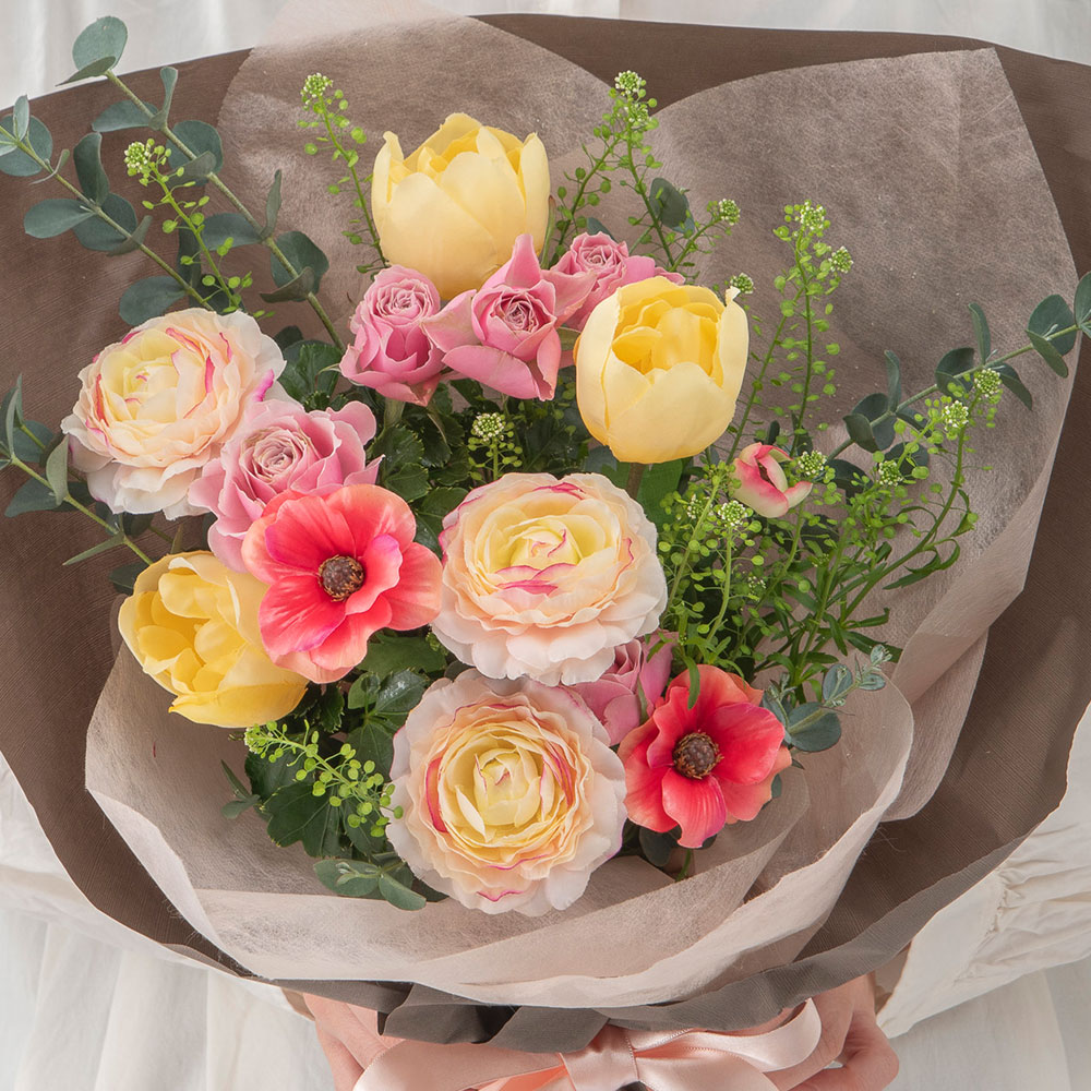 【最短翌日届け】2月旬の花 チューリップ 花束 「ロサ クラーロ」