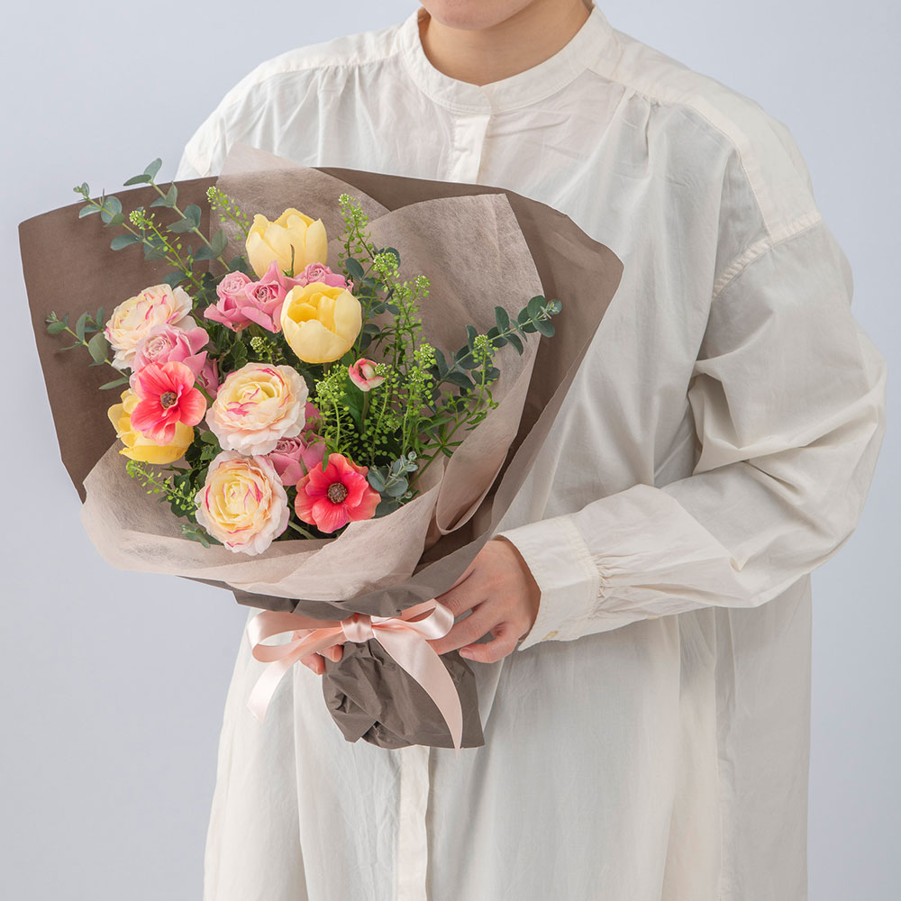 【最短翌日届け】2月旬の花 チューリップ 花束 「ロサ クラーロ」