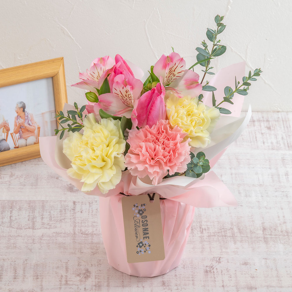 【お供え用】 O・SO・NA・E flower 「2月のそのまま飾れるブーケ」