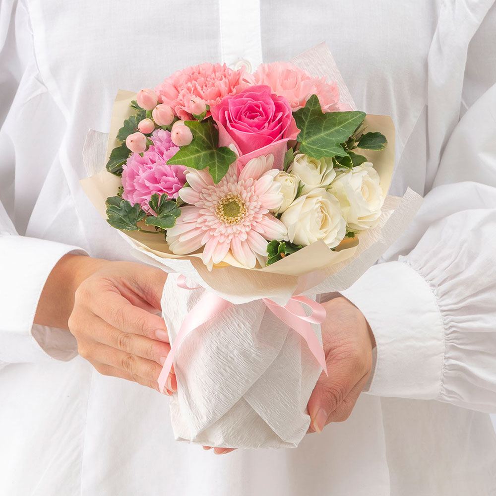 春の旬の花 バラ そのまま飾れるブーケ「アドラーブル」