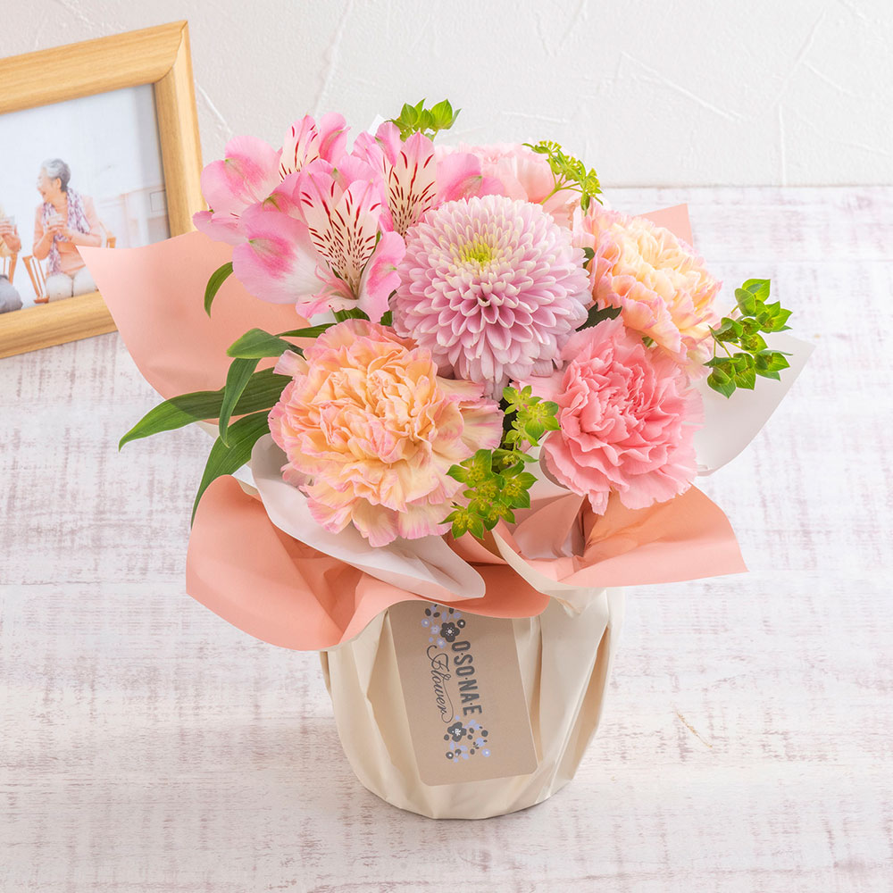 【お供え用】 O･SO･NA･E flower ｢春のそのまま飾れるブーケ｣
