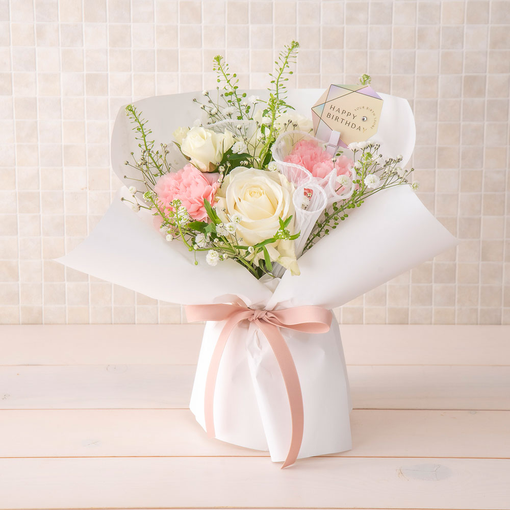 【誕生石】4月 そのまま飾れるブーケ「ダイヤモンド」