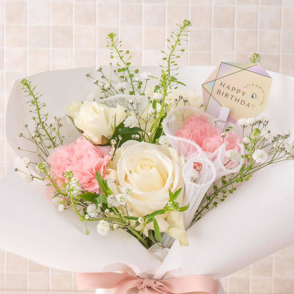 【誕生石】4月 そのまま飾れるブーケ「ダイヤモンド」