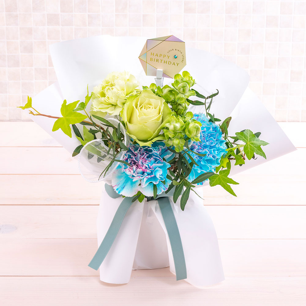 【誕生石】5月 そのまま飾れるブーケ「エメラルド」