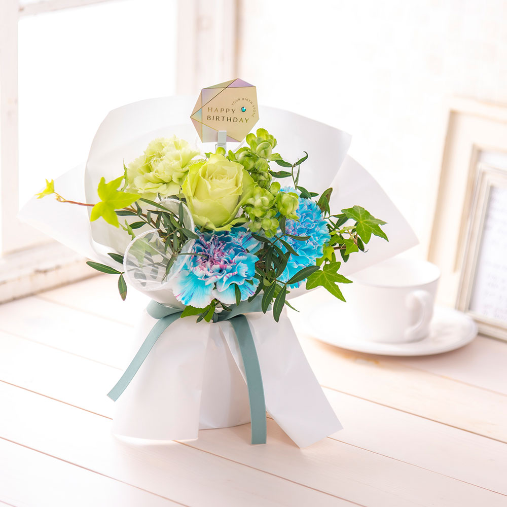 【誕生石】5月 そのまま飾れるブーケ「エメラルド」