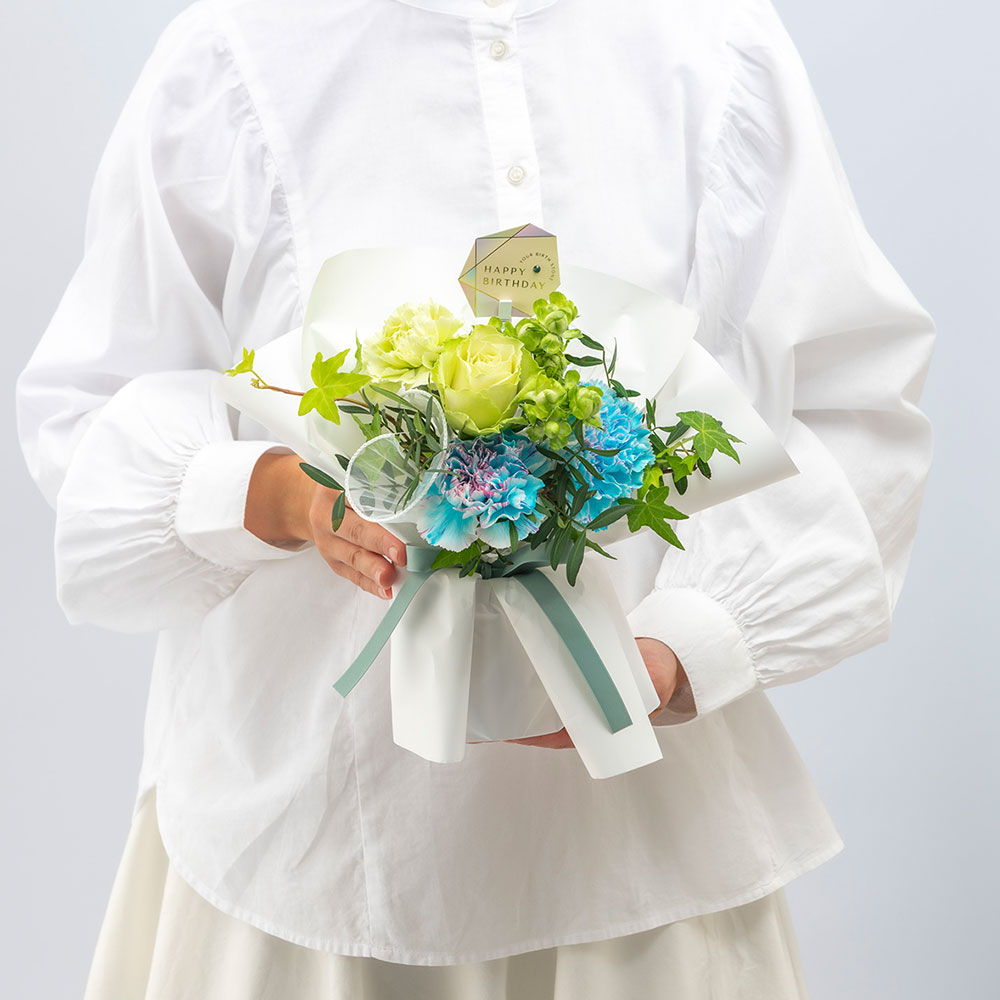 【誕生石】5月 そのまま飾れるブーケ「エメラルド」