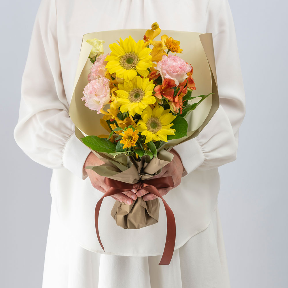 7月旬の花 ヒマワリ 花束「ムートン」