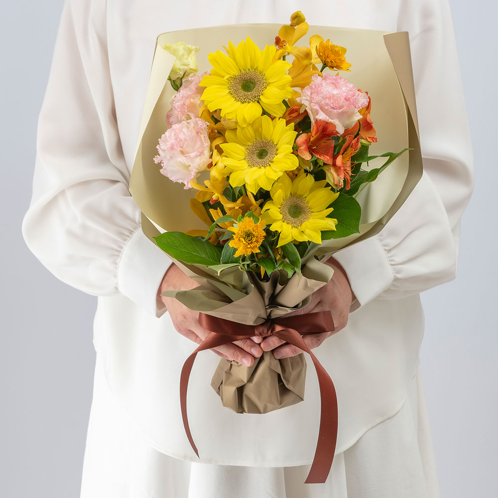 7月旬の花 ヒマワリ 花束「ムートン」
