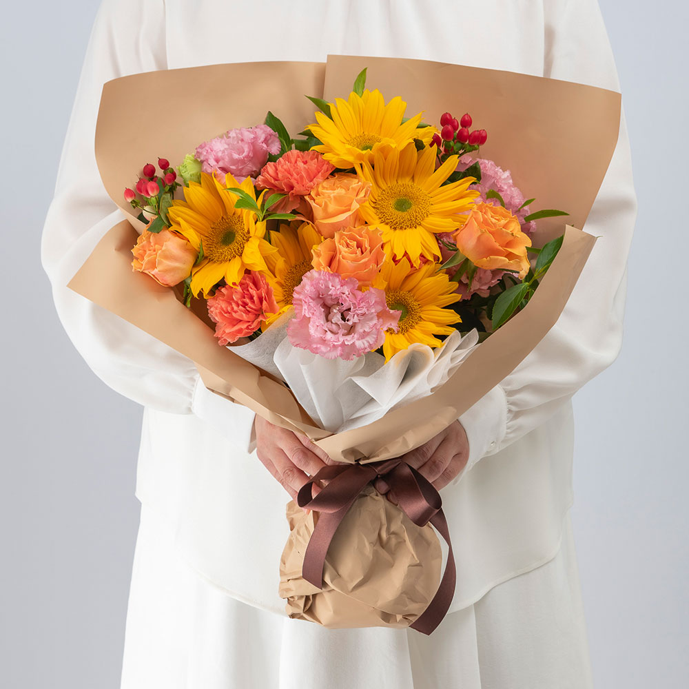 7月旬の花 ヒマワリ 花束「オーブリオン」