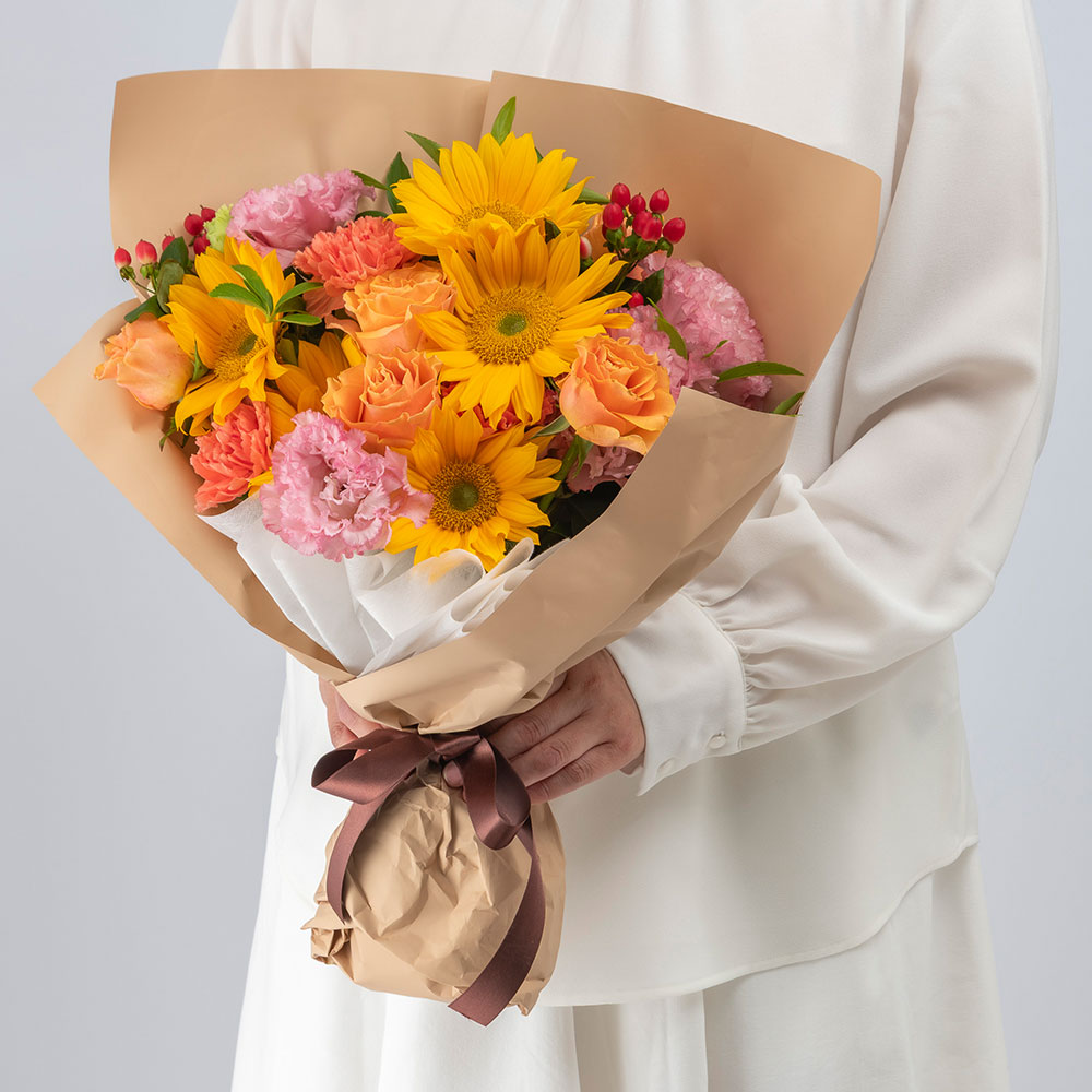 7月旬の花 ヒマワリ 花束「オーブリオン」