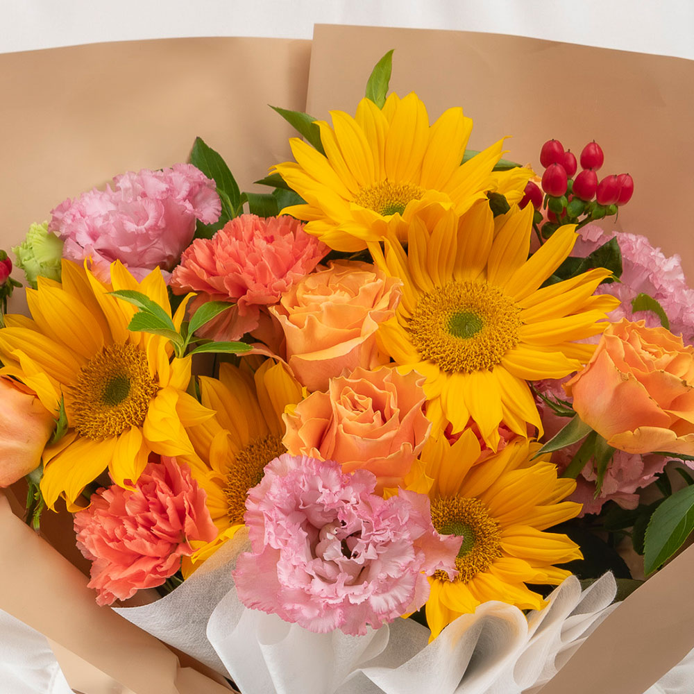 【最短翌日届け】7月旬の花 ヒマワリ 花束「オーブリオン」