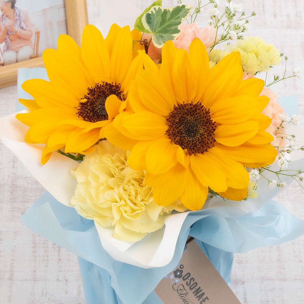 【お供え用】 O・SO・NA・E flower 「7月のそのまま飾れるブーケ」