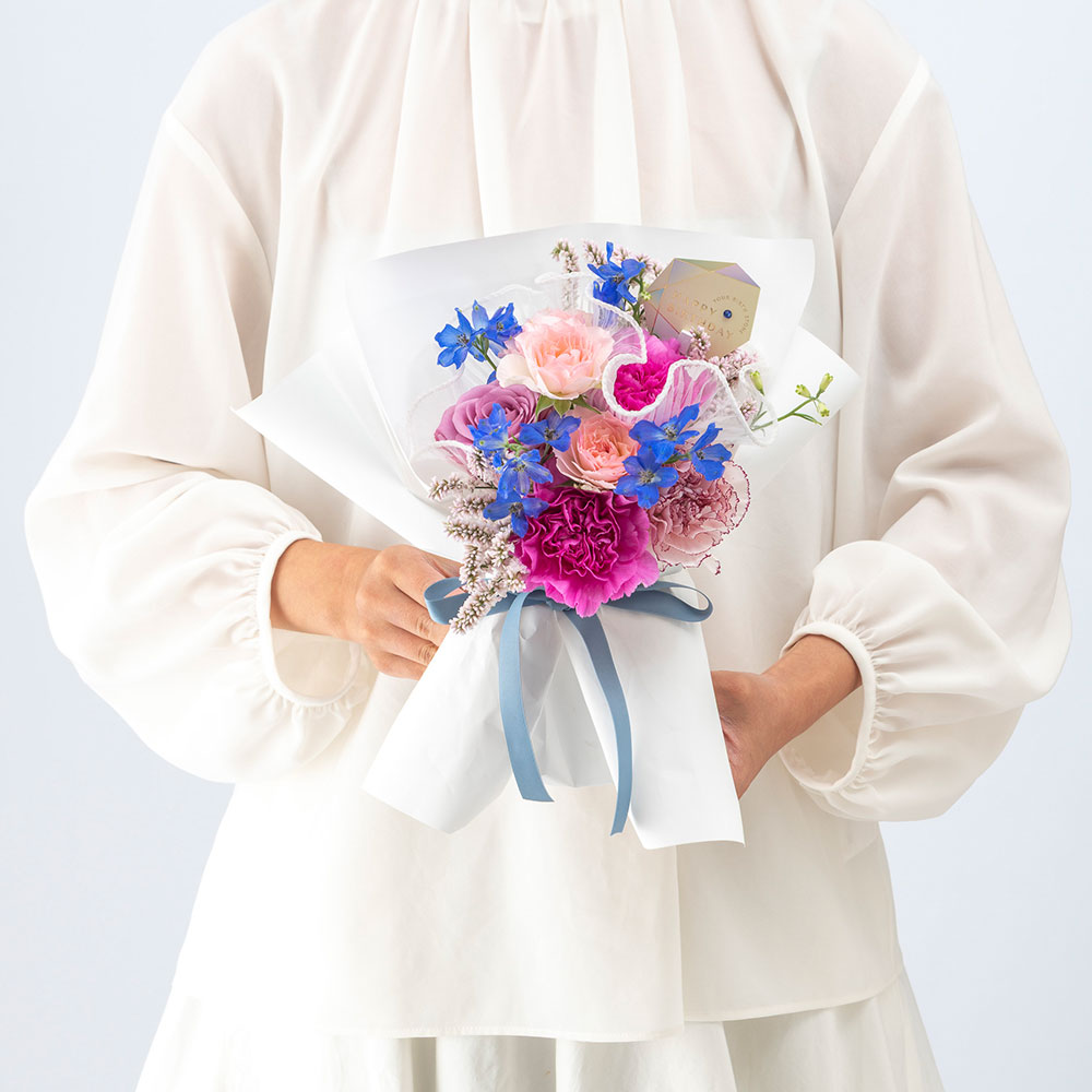 【誕生石】9月 そのまま飾れるブーケ「サファイア」