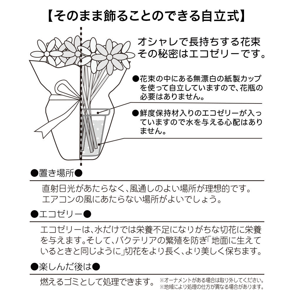 【誕生石】9月 そのまま飾れるブーケ「サファイア」