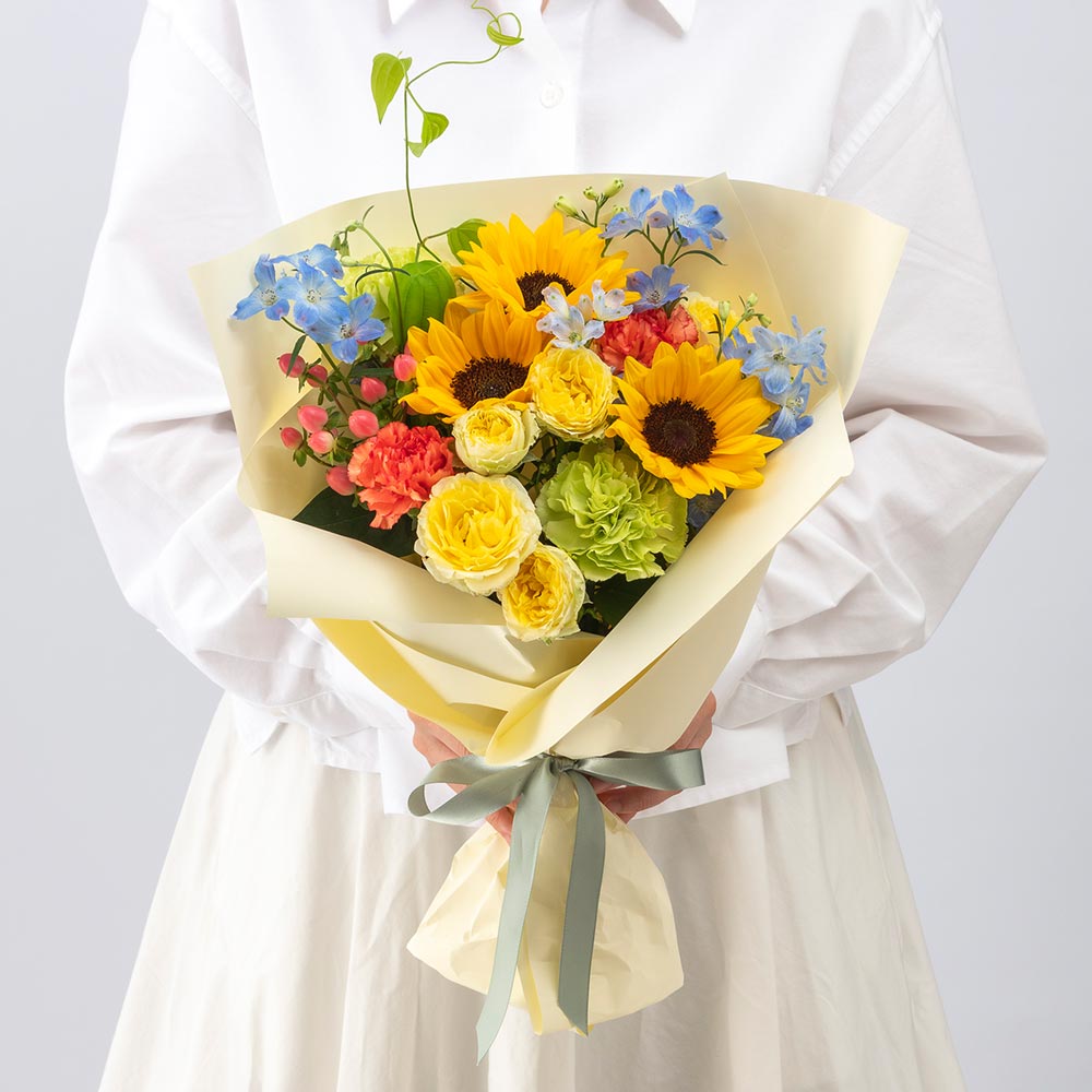 8月 旬の花 ヒマワリ 花束「ムース」