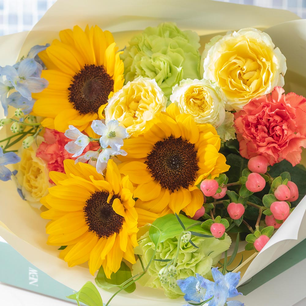8月 旬の花 ヒマワリ 花束「ムース」