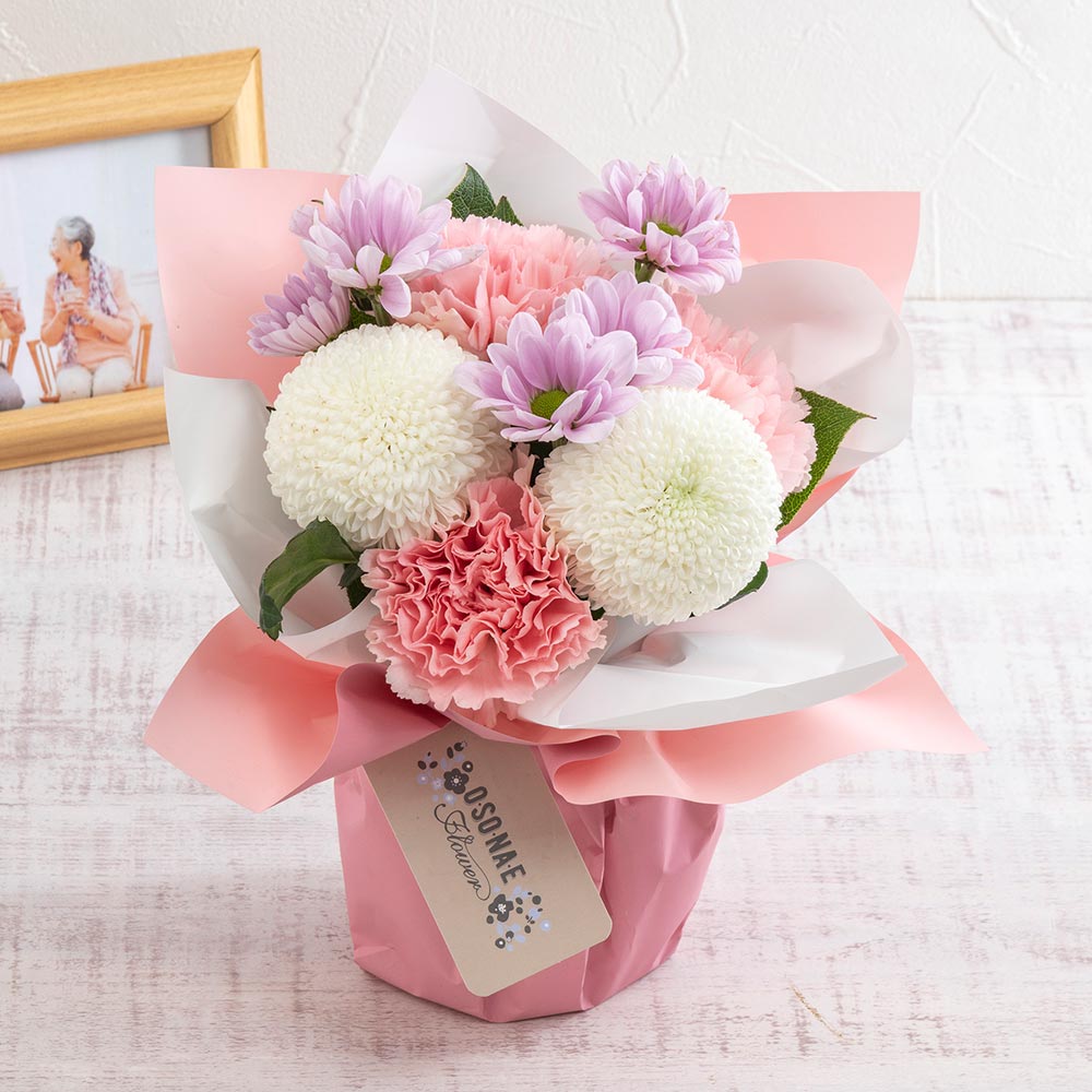 【お供え用】 O・SO・NA・E flower「8月のそのまま飾れるブーケ」