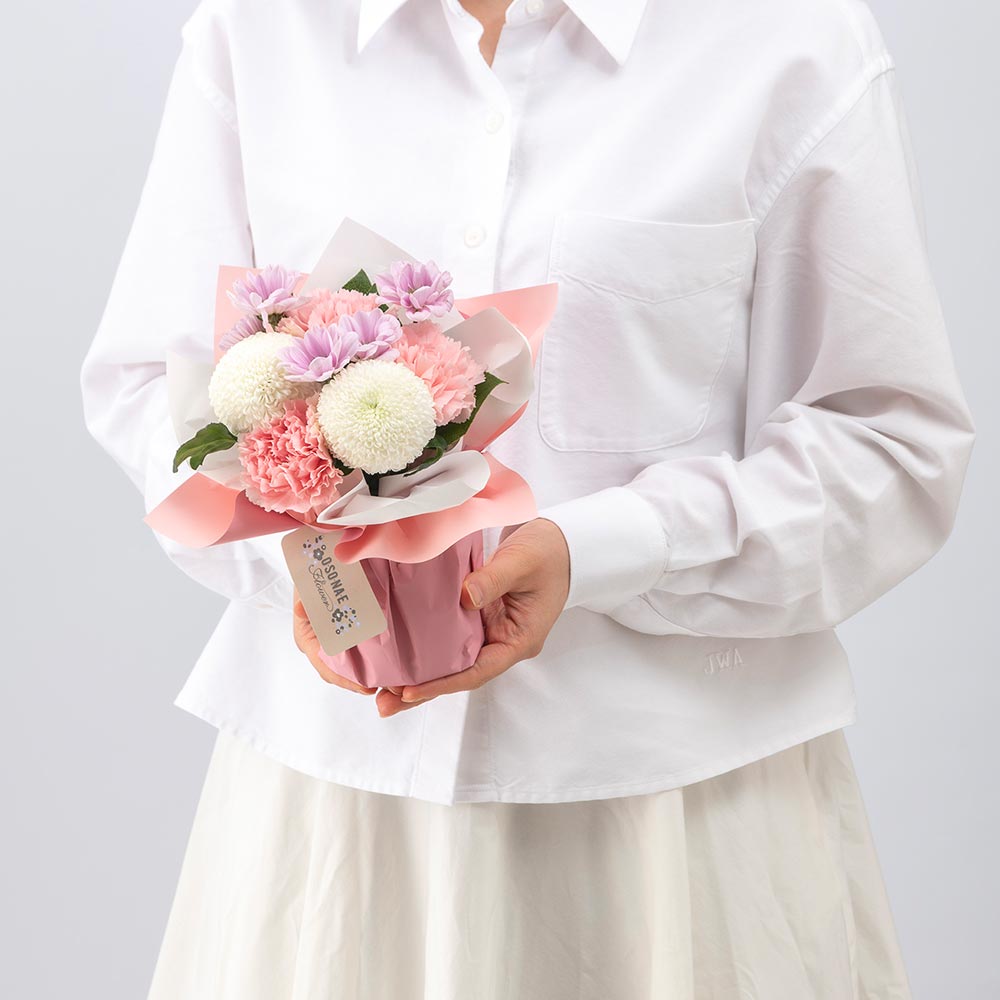 【お供え用】 O・SO・NA・E flower「8月のそのまま飾れるブーケ」