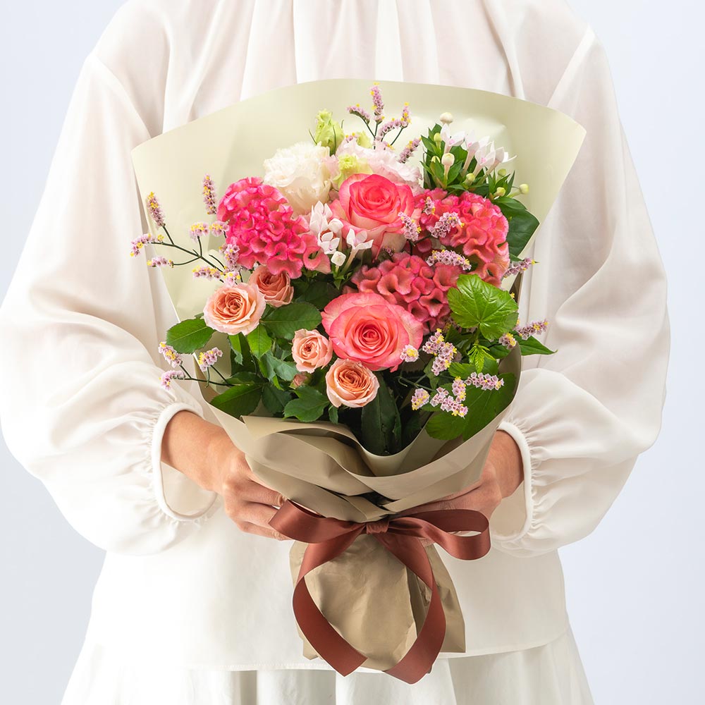 9月旬の花 ケイトウ 花束（ピンク・M）