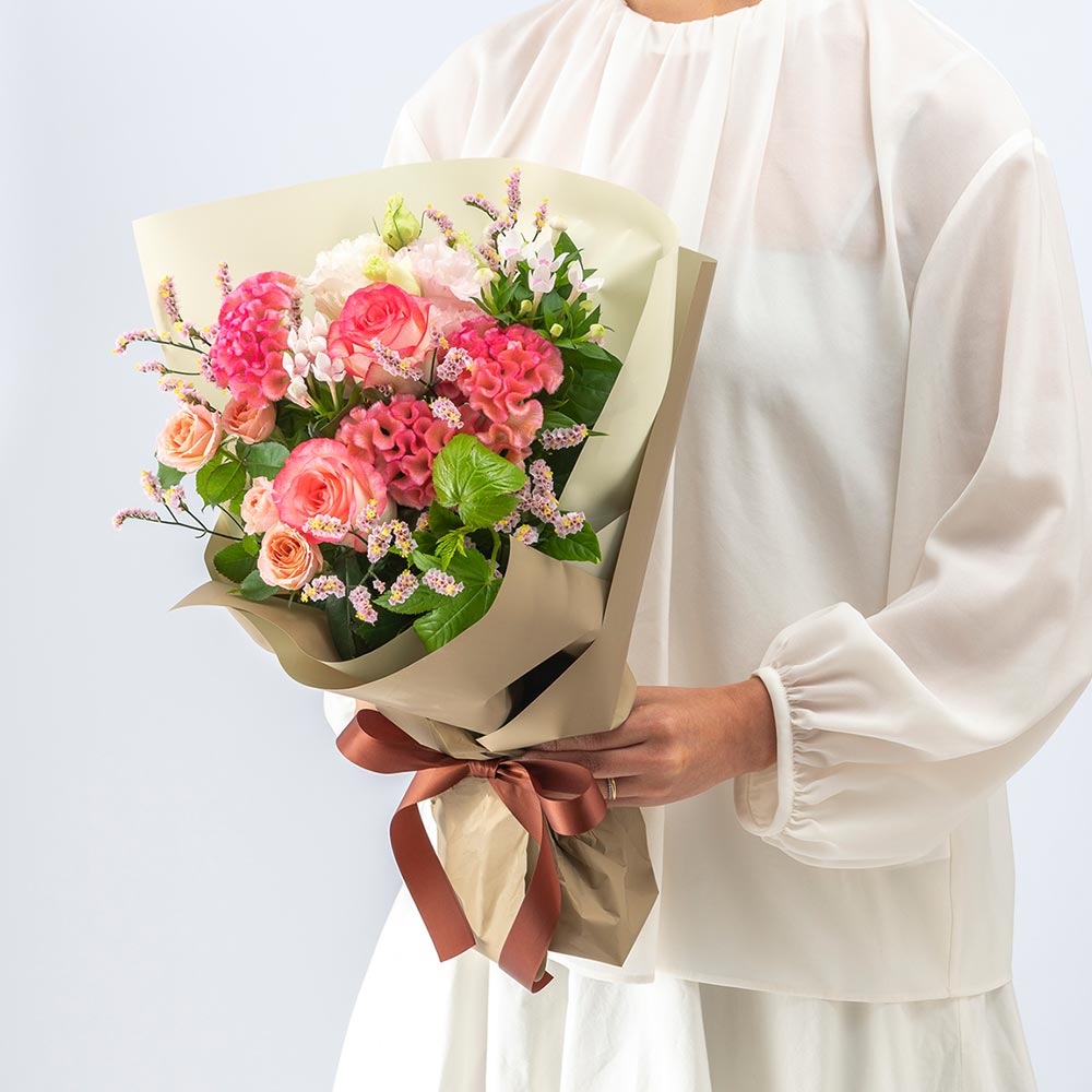 9月旬の花 ケイトウ 花束（ピンク・M）