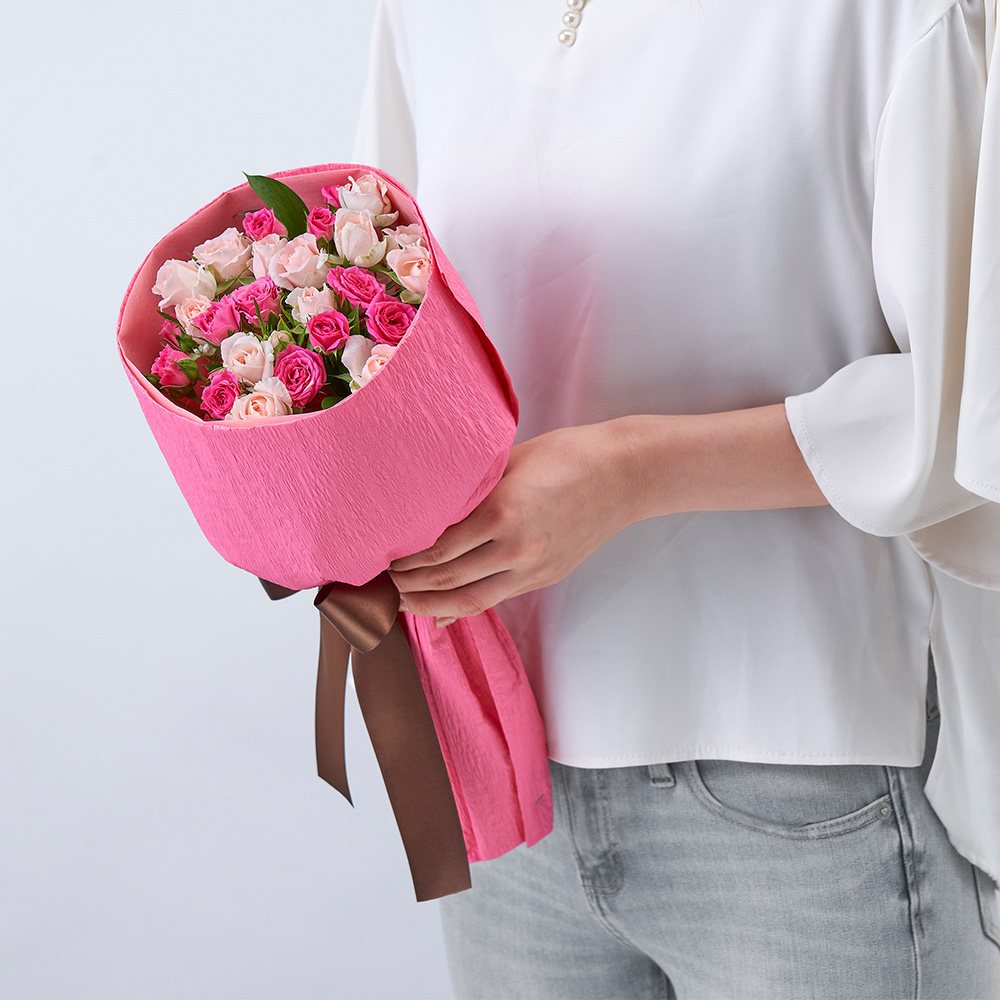 【5月12～14日お届け】母の日　花束「ローズピンク」