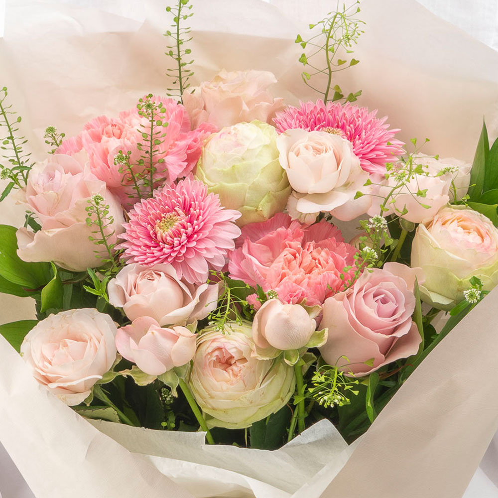 【5月12～14日お届け】母の日 春の旬の花 バラ 花束「ブリエ」