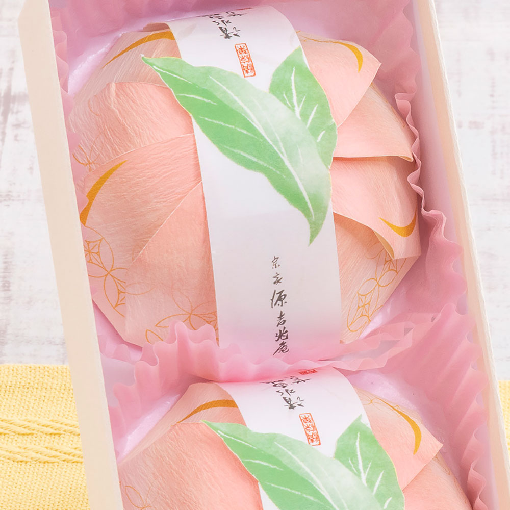 源 吉兆庵「清水白桃ぜりぃ2個入り」とアレンジメントのセット