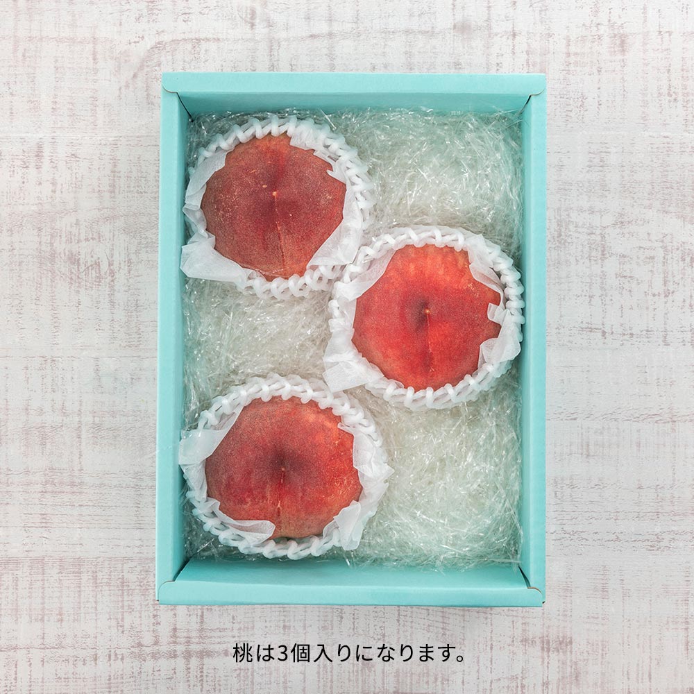 銀座千疋屋「桃」とアレンジメントのセット（果物別送）