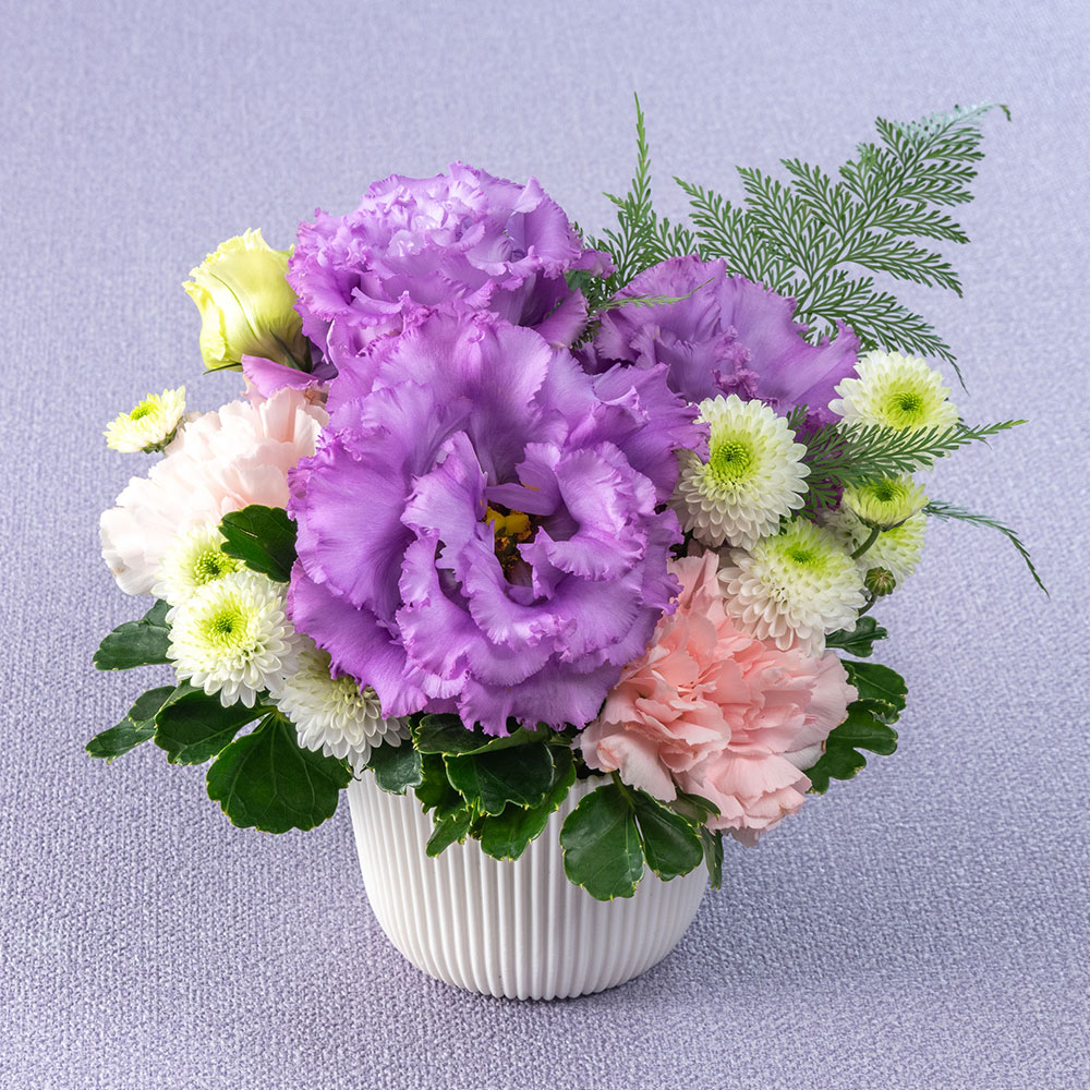 【お供え用】 とらや「小形羊羹5本入り」とアレンジメントのセット