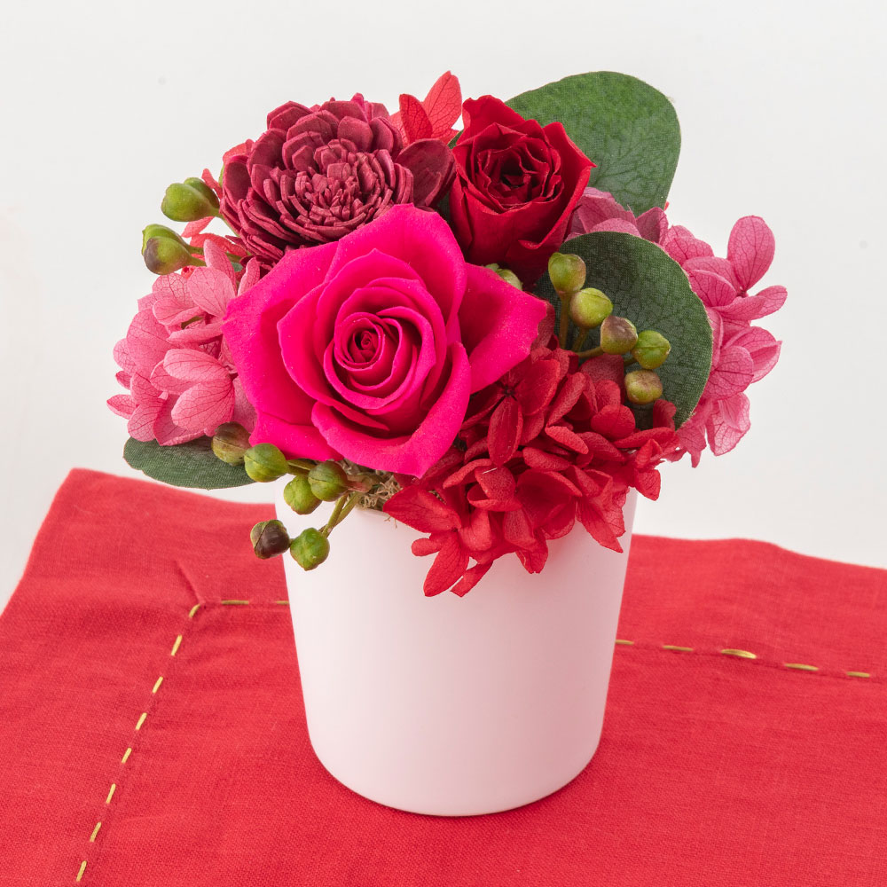 【期間限定】パティスリー キハチ「ショコラバームクーヘン」とプリザーブドアレンジメントのセット