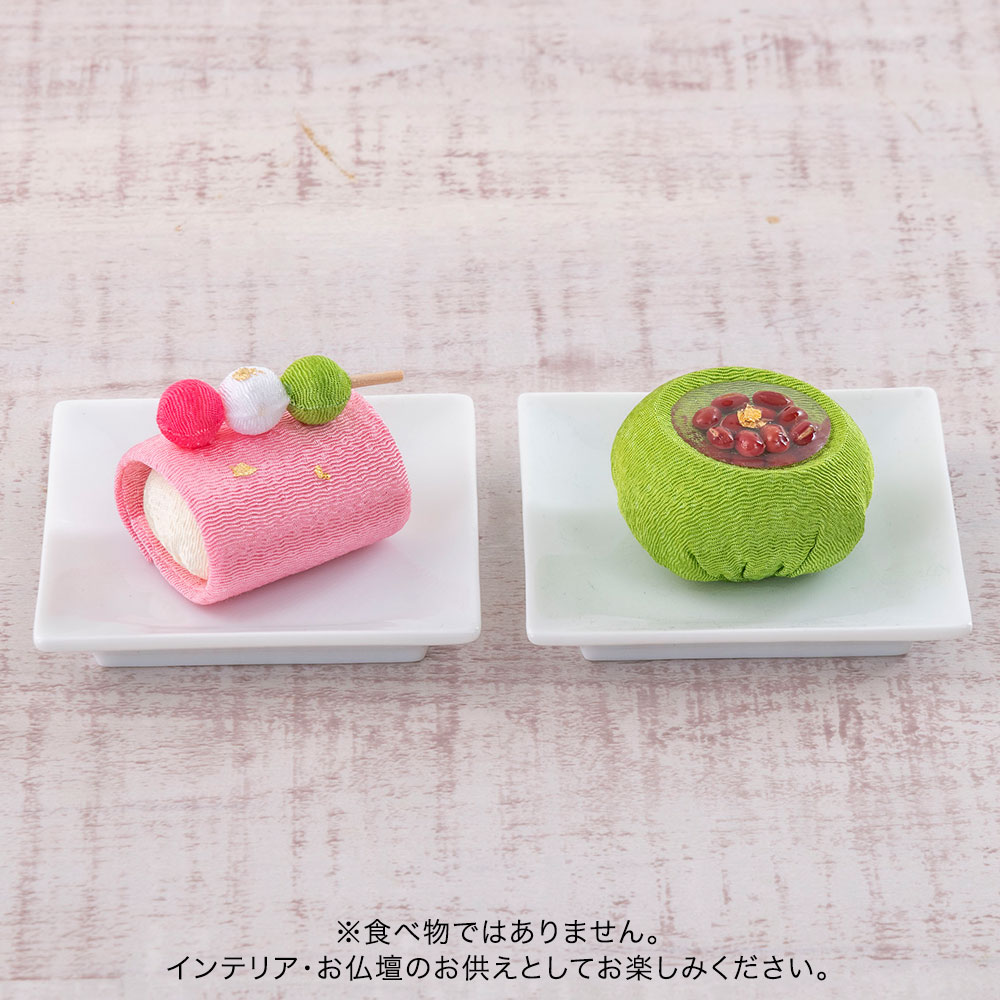 【お供え用】 ちりめん細工とプリザーブド＆アーティフィシャルフラワーアレンジメントのセット