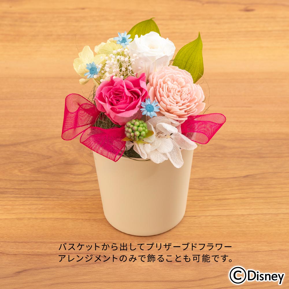 ディズニー プリザーブドアレンジメントとぬいぐるみのセット（ミニーマウス）
