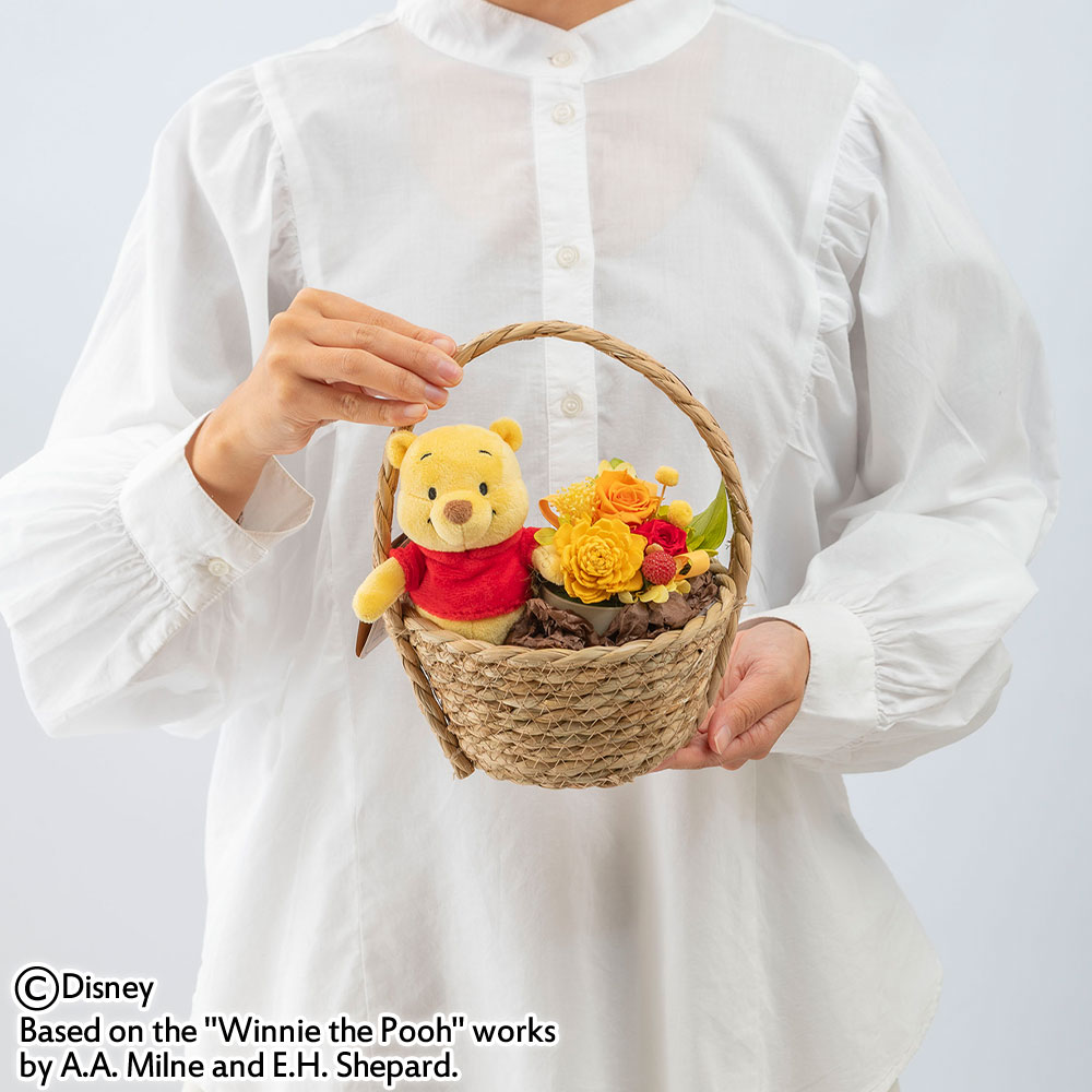 ディズニー プリザーブドアレンジメントとぬいぐるみのセット（くまのプーさん）