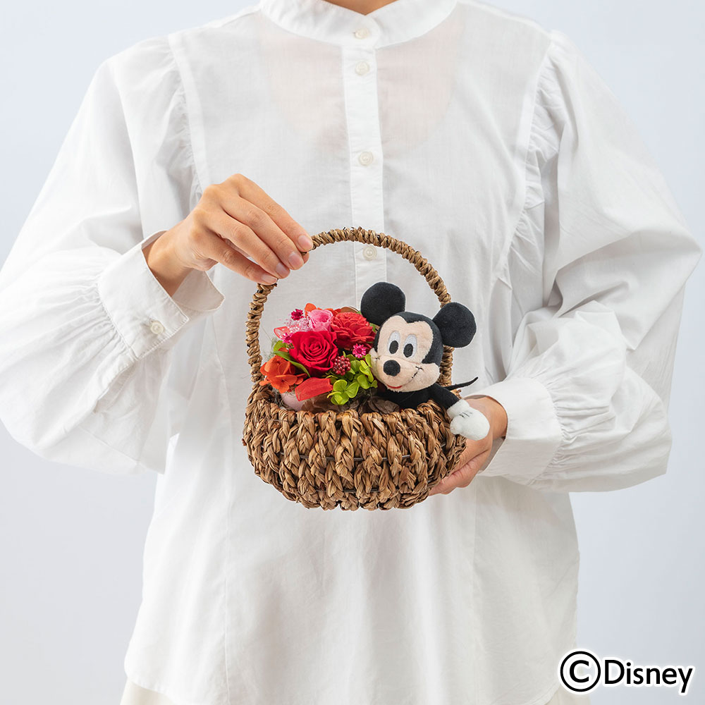 ディズニー プリザーブドアレンジメントとぬいぐるみのセット（ミッキーマウス）