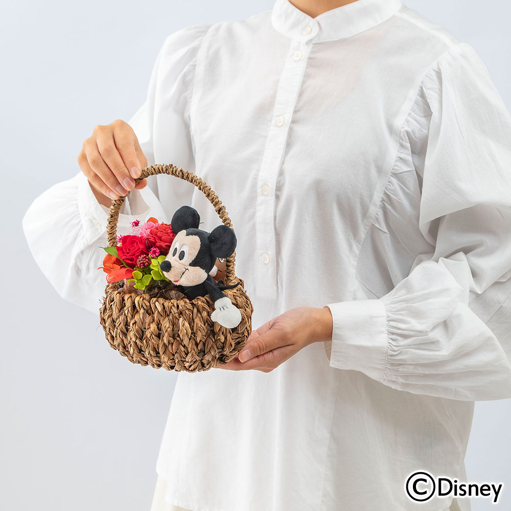 ディズニー プリザーブドアレンジメントとぬいぐるみのセット（ミッキーマウス）