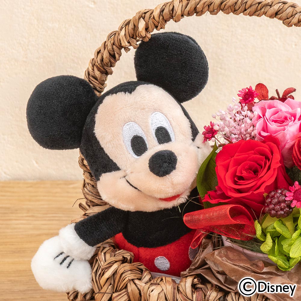 ディズニー プリザーブドアレンジメントとぬいぐるみのセット（ミッキーマウス）