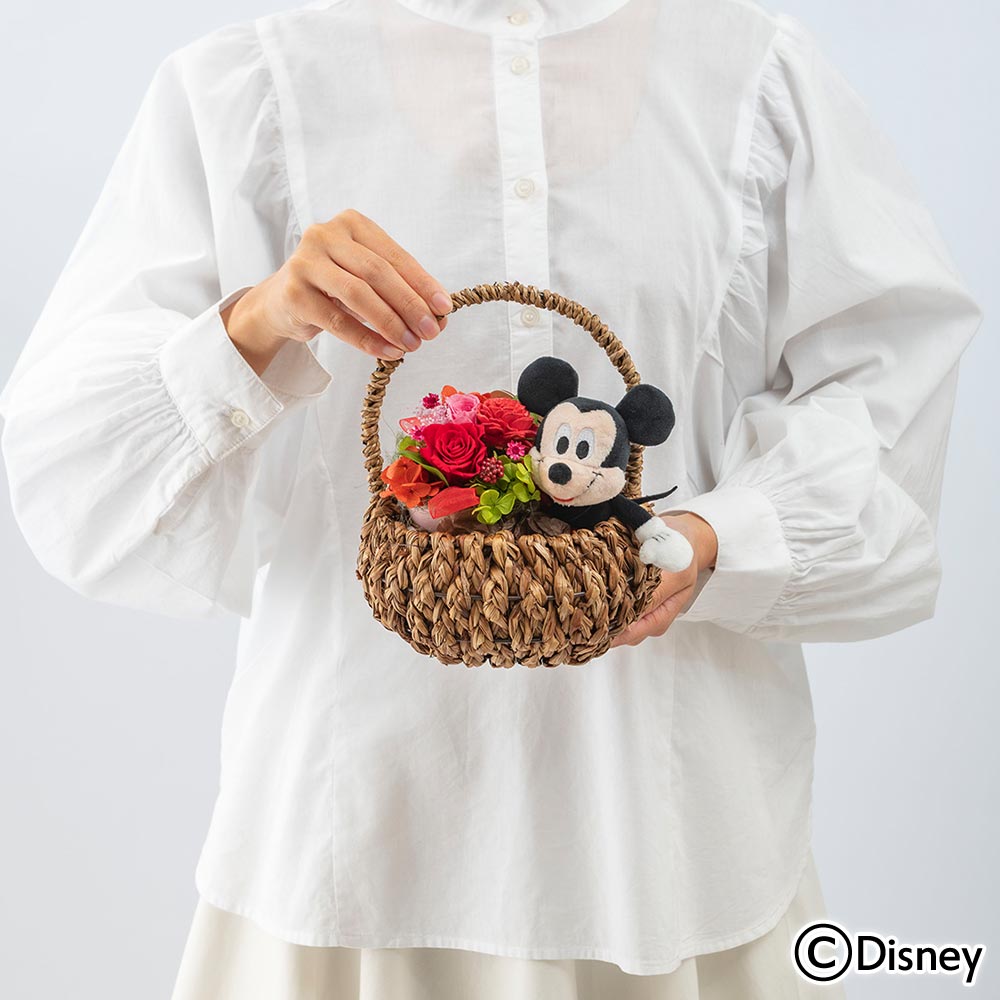 ディズニー プリザーブドアレンジメントとぬいぐるみのセット（ミッキーマウス）