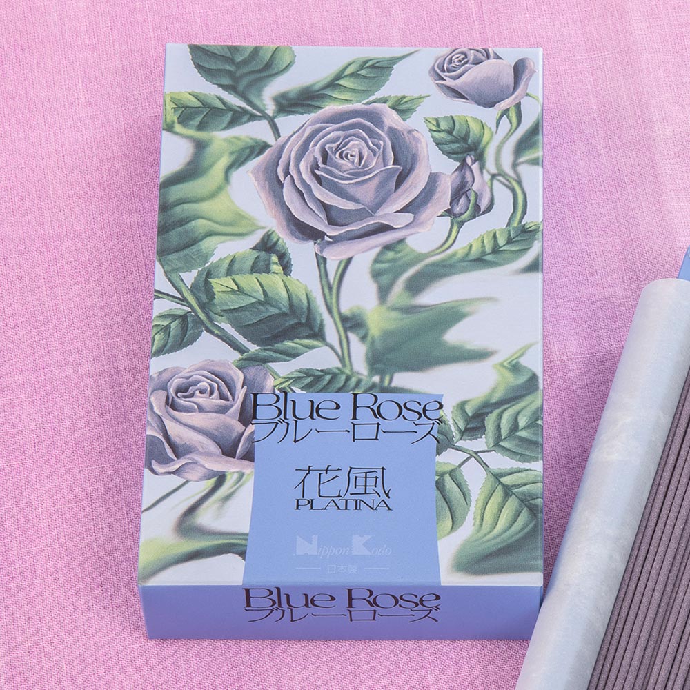 【お供え用】 日本香堂「花風PLATINA ブルーローズ」とプリザーブドアレンジメントのセット