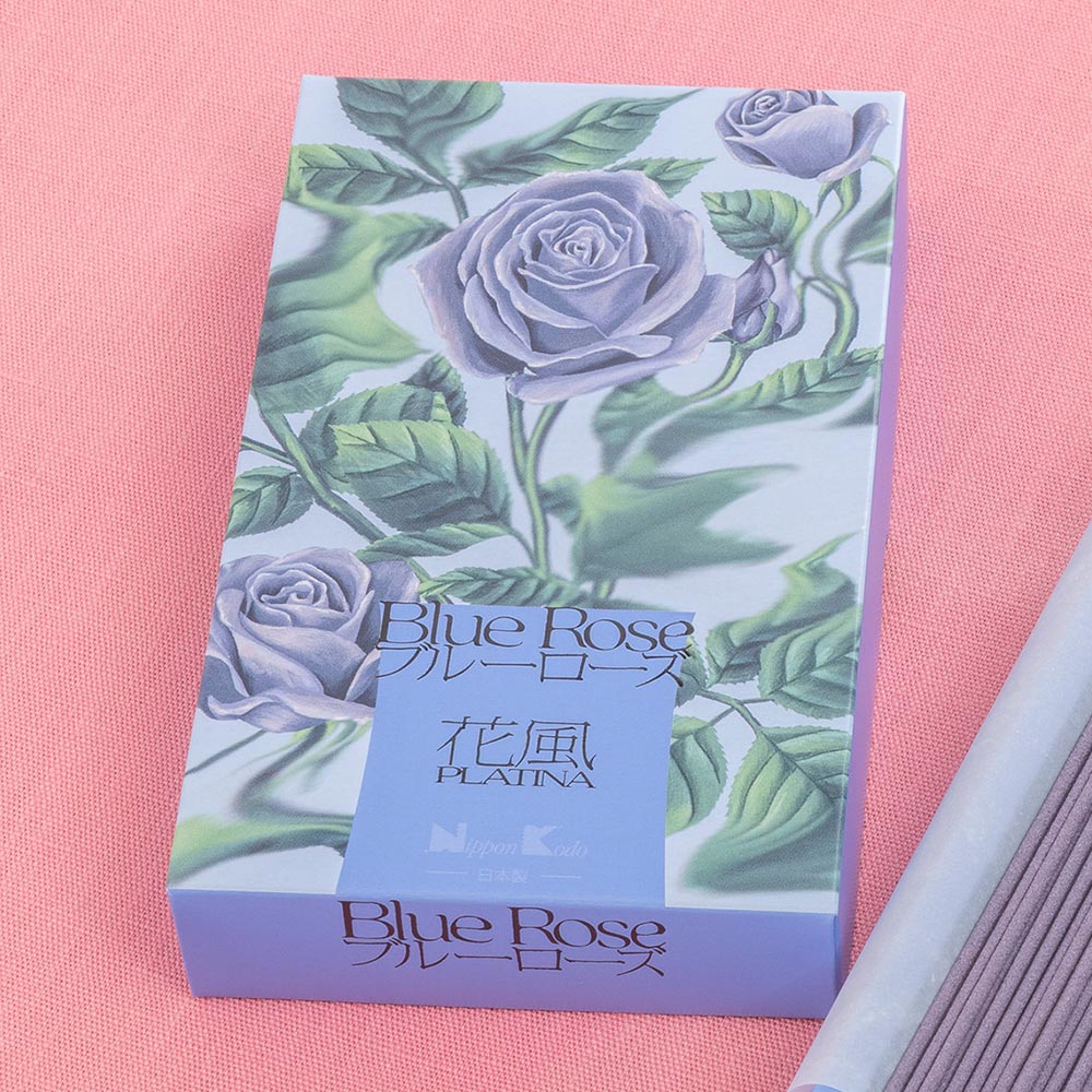 【お供え用】 日本香堂「花風PLATINA ブルーローズ」とプリザーブドアレンジメントのセット