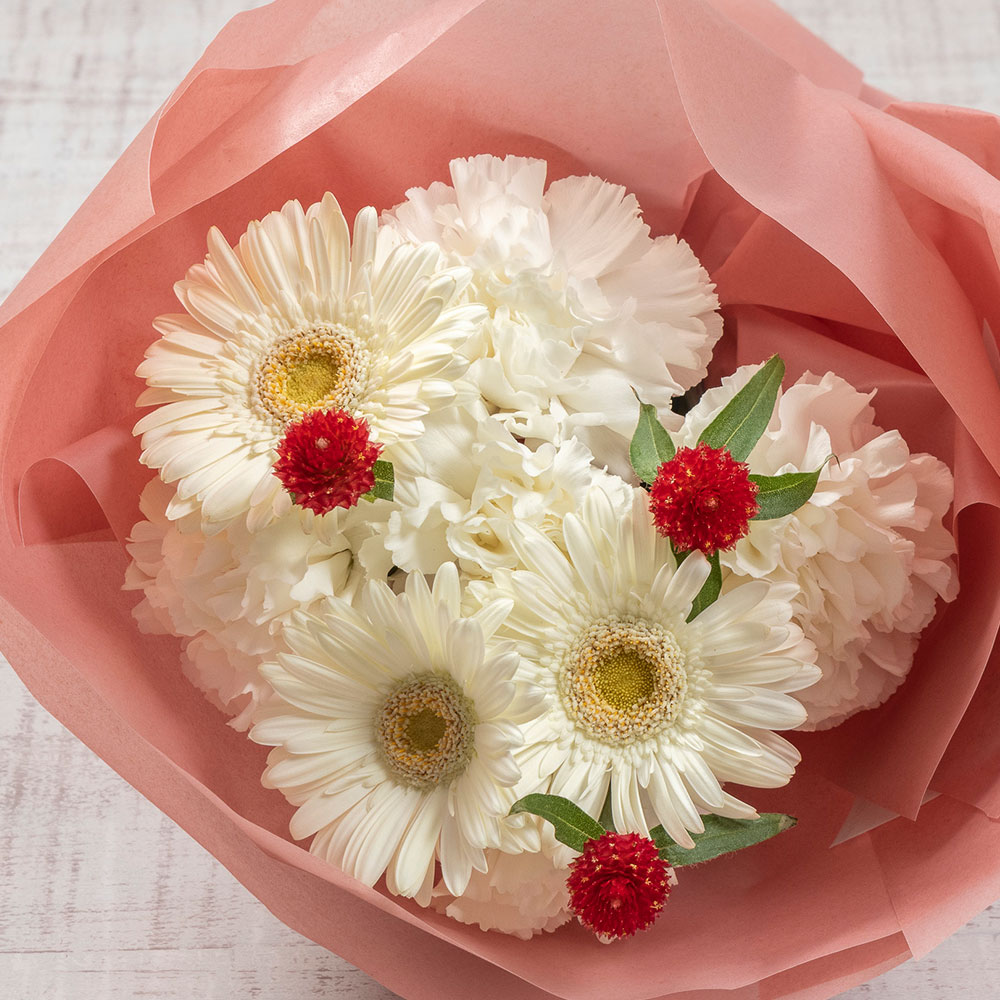 サブレミシェル「ケーキサブレ4個入り」と花束のセット