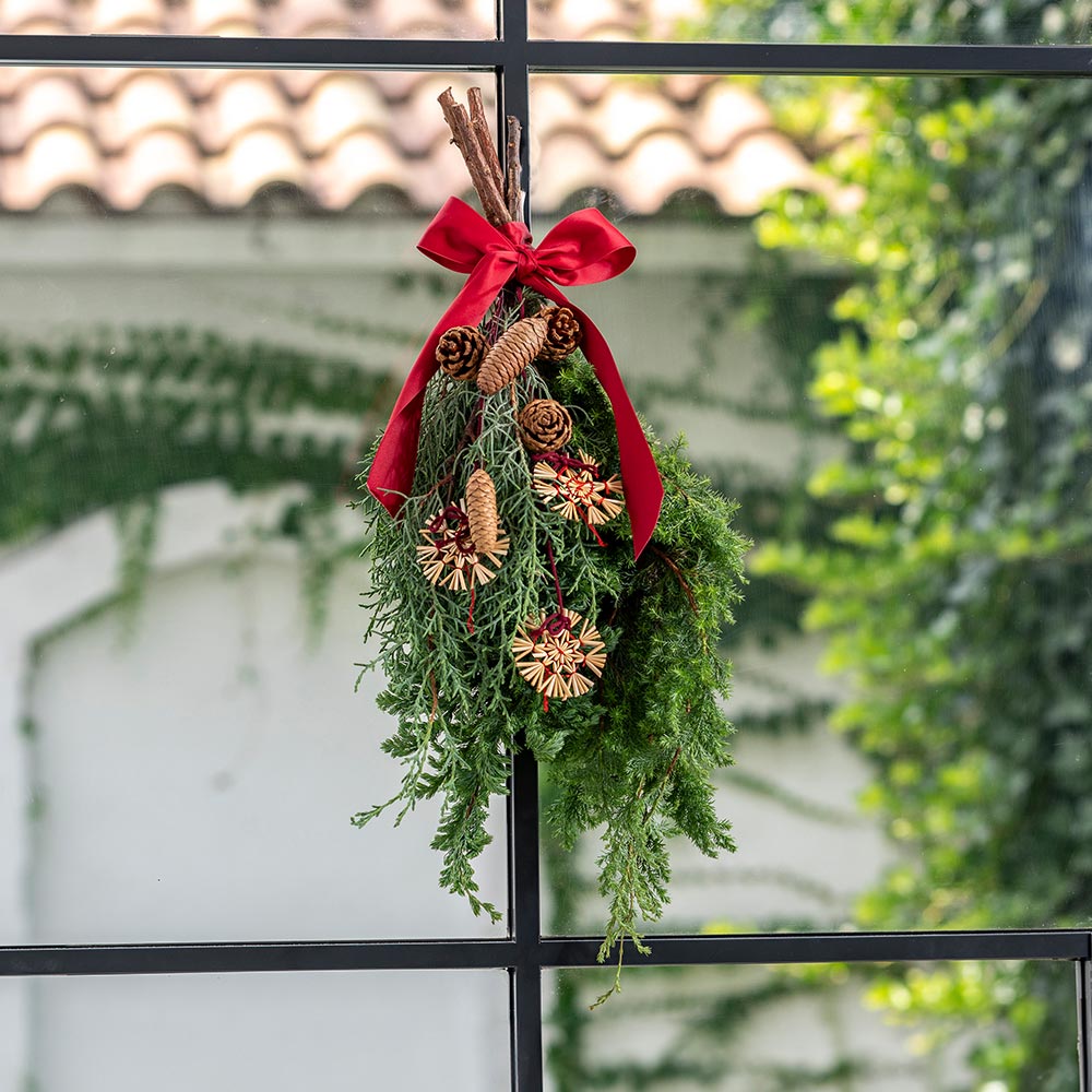クリスマス フレッシュスワッグ「グローブ」